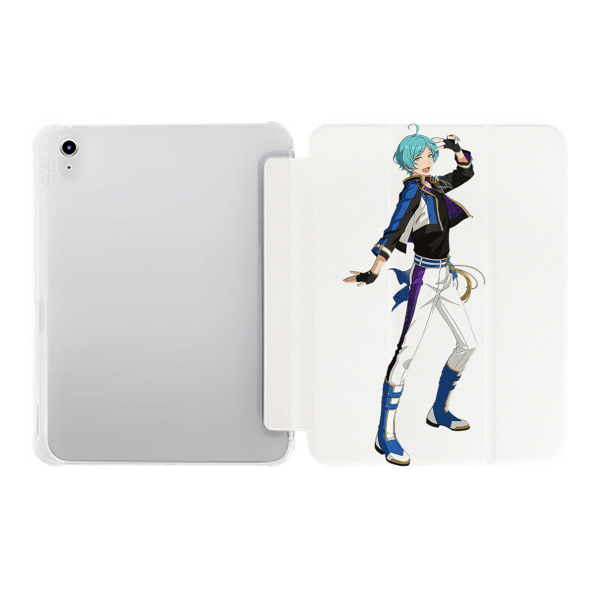 （画像用） あんさんぶるスターズ! Ensemble Stars IPad ケース ペン収納付き 三つ折りスタンド PUレザー×シリコン 対応機種9.5/10.5/10.9インチ